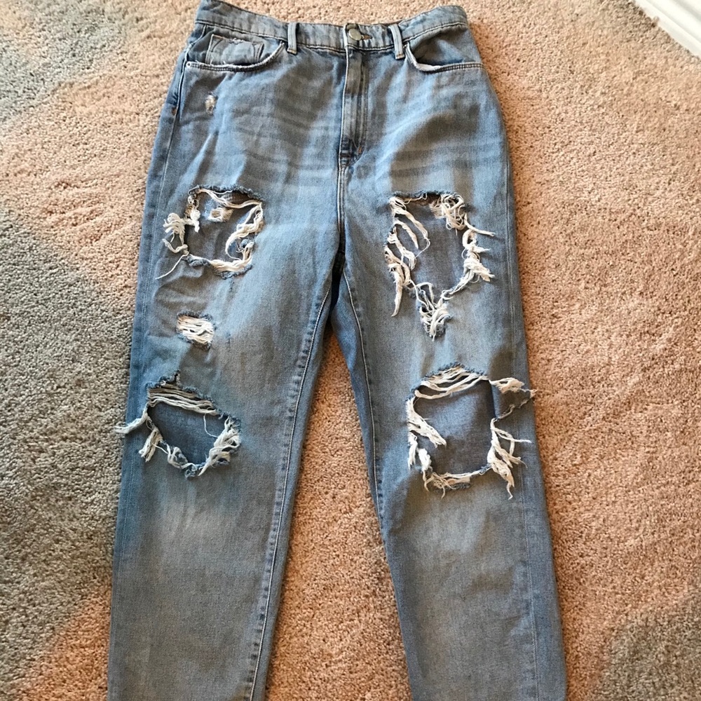 Distressed Mom Jeans